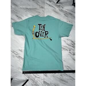 Ten Over Graphic T Shirt Teal Skate Art Mens Large #8